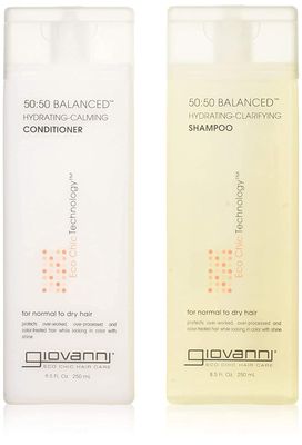 GIOVANNI COSMETICS - 50:50 Balanced Hydrating Duo - Hydrating Clarifying Shampoo &amp; Hydrating Calming Conditioner Set (8.5 Ounce)