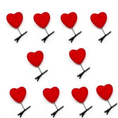 BinaryABC Valentines Day Red Heart Hair Clips Hairpins Head Bopper,Valentines Day Supplies,10Pcs