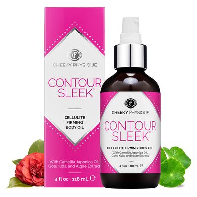 Contour Sleek Cellulite Smoothing Oil - Intensive Anti Cellulite Skin Tightening &amp; Firming Body Oil with Gotu Kola - Natural Detox Oil for Cupping Massage or Lymphatic Drainage Treatment