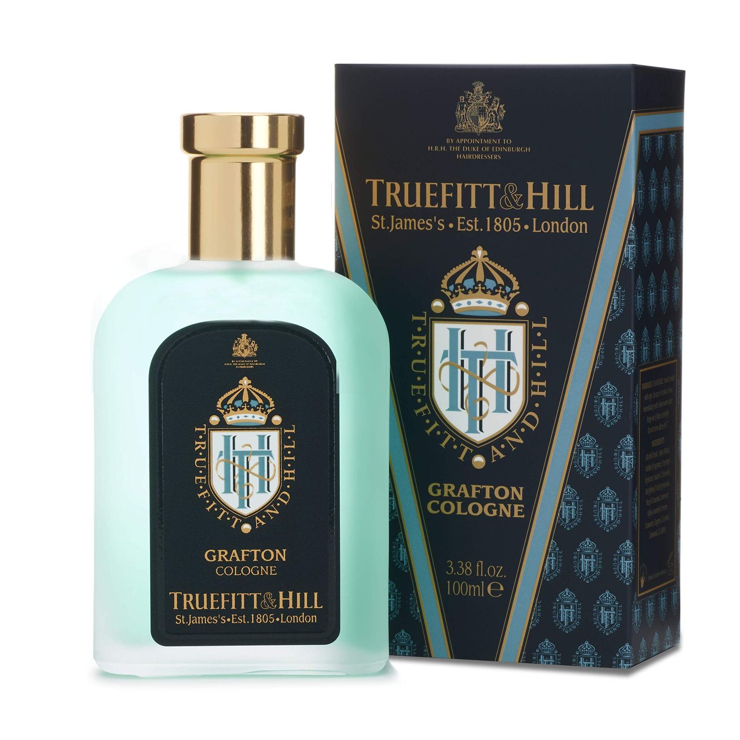 Truefitt &amp; Hill Luxury Cologne - Grafton - Premium Long-Lasting Amber and Leather Men's Fragrance Presented in a Beautifully Etched Traditional Atomizer Bottle - 3.38 oz.
