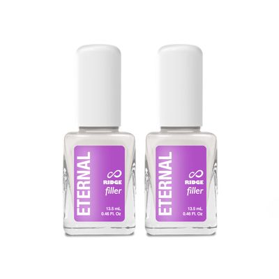 Eternal Ridge Filler Base Coat Nail Polish- 13.5 mL Clear Nail Primer Treatment - Ridge Filling Base Coat Strengthener for Nail Strength &amp; Repair of Hard, Thin, Dry &amp; Ridged Fingernails - 2 Pack