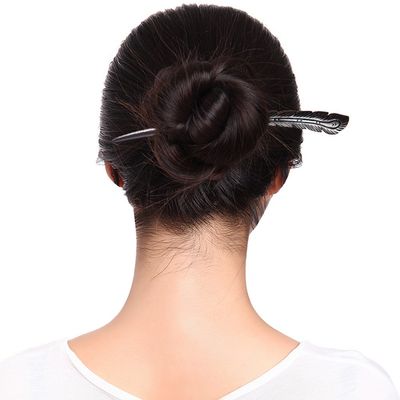Fashion & Lifestyle 2 Count Handmade Ebony Wood Carved Hair Decor Sticks Shawl Pins Picks Pics Forks for Women Girls Hair Updo Making Accessory 7",Phoenix Feather