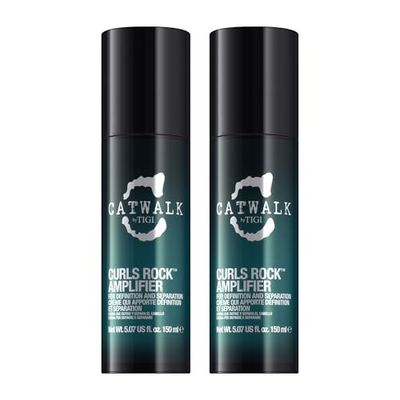 Catwalk by TIGI Curls Rock Amplifier - Premium Curly Hair Cream - For Curl Hold &amp; Frizz Protection - For Wavy &amp; Curly Hair - Finish on Wet Hair &amp; Air Dry - 3.82 fl oz (2 Pack)