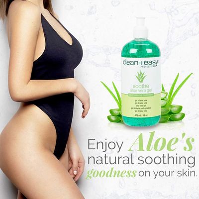 Clean+Easy Soothe Aloe Vera Gel 16 Ounce Pump (473ml) (2 Pack)