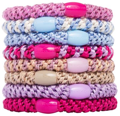 L. Erickson Grab &amp; Go Pony - Prim Pastel - 8 Pack Ponytail Holder Hair Ties - Mixed Pastels