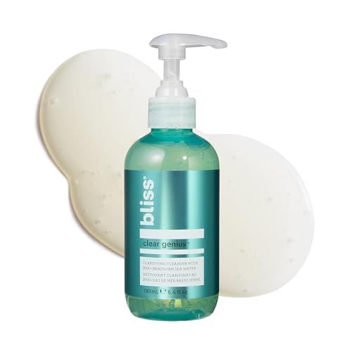 Bliss Clear Genius Clarifying Gel Cleanser - 6.4 Fl Oz - Salicylic Acid BHA to Purify Pores, Remove Excess Oil &amp; Dirt - Non-Drying, Vegan &amp; Cruelty-Free - Tea Tree Scent - Suitable For All Skin Types