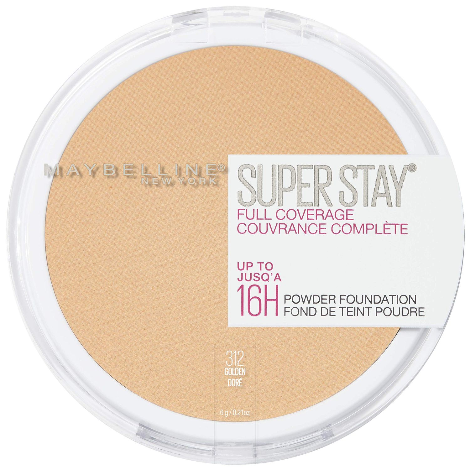 Maybelline Super Stay Full Coverage Powder Foundation Makeup, Up to 16 Hour Wear, Soft, Creamy Matte Foundation, Golden, 1 Count