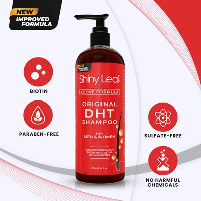 Anti-Hair Loss Shampoo With Biotin, for Men &amp; Women - Sulfate-Free, Natural DHT Blocking Formula for Hair Growth, Thinning Hair Prevention, 16 Oz