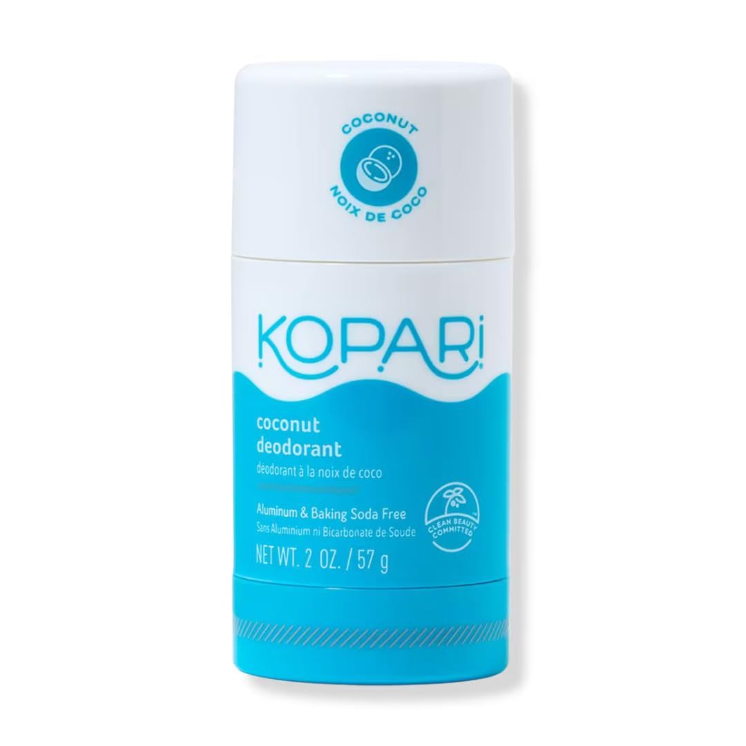 Kopari Aluminum Free Coconut Deodorant, Non Toxic &amp; Clean Plant-Based, No Aluminum, Parabens or Baking Soda, Long Lasting Protection, Original 2 oz