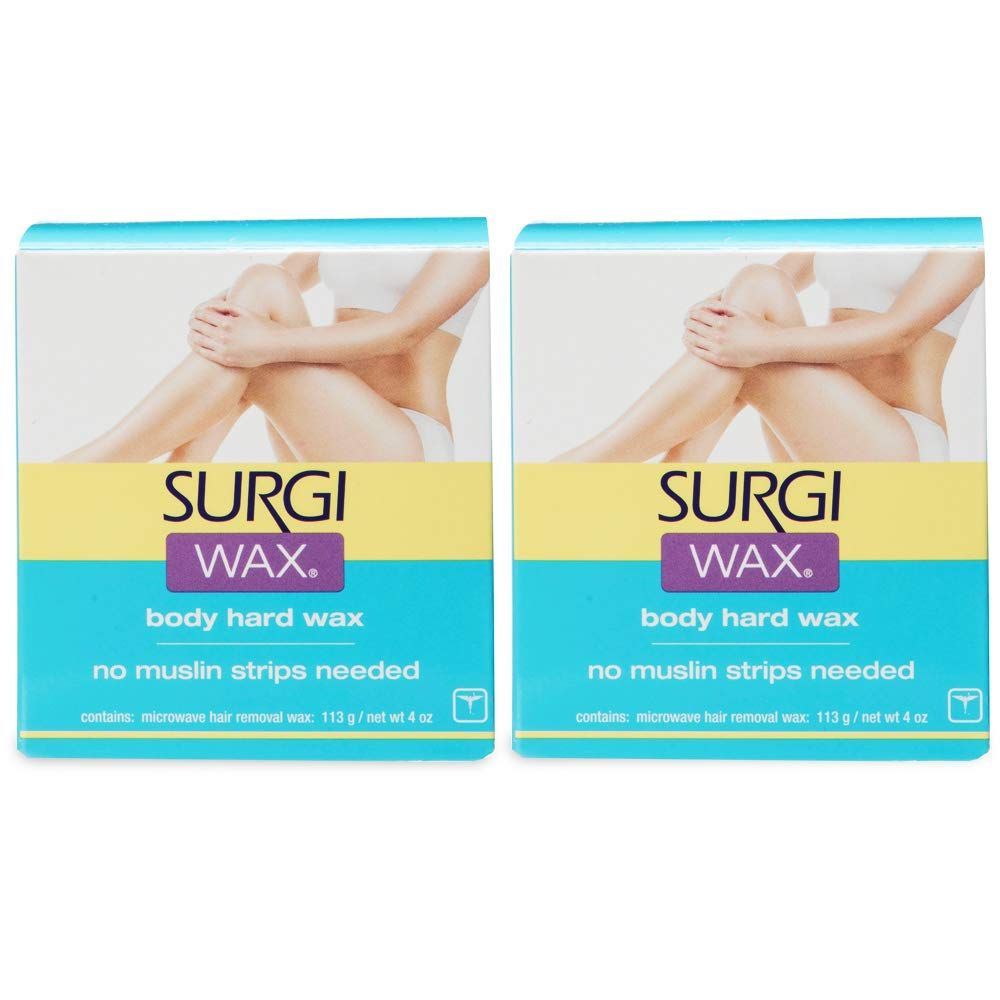 Surgi-wax Microwave Hair Removal Hard Wax for Body, 4-Ounce Boxes (Pack of 2)