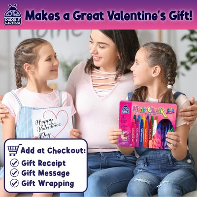 PURPLE LADYBUG 12 Colors Hair Chalk for Girls Valentines Gifts, Temporary Hair Color Easter Basket Stuffers Toys for Teens Washable Hair Dye for Kids, Gifts for 7 8 9 10 11 Year Old Girls Birthday
