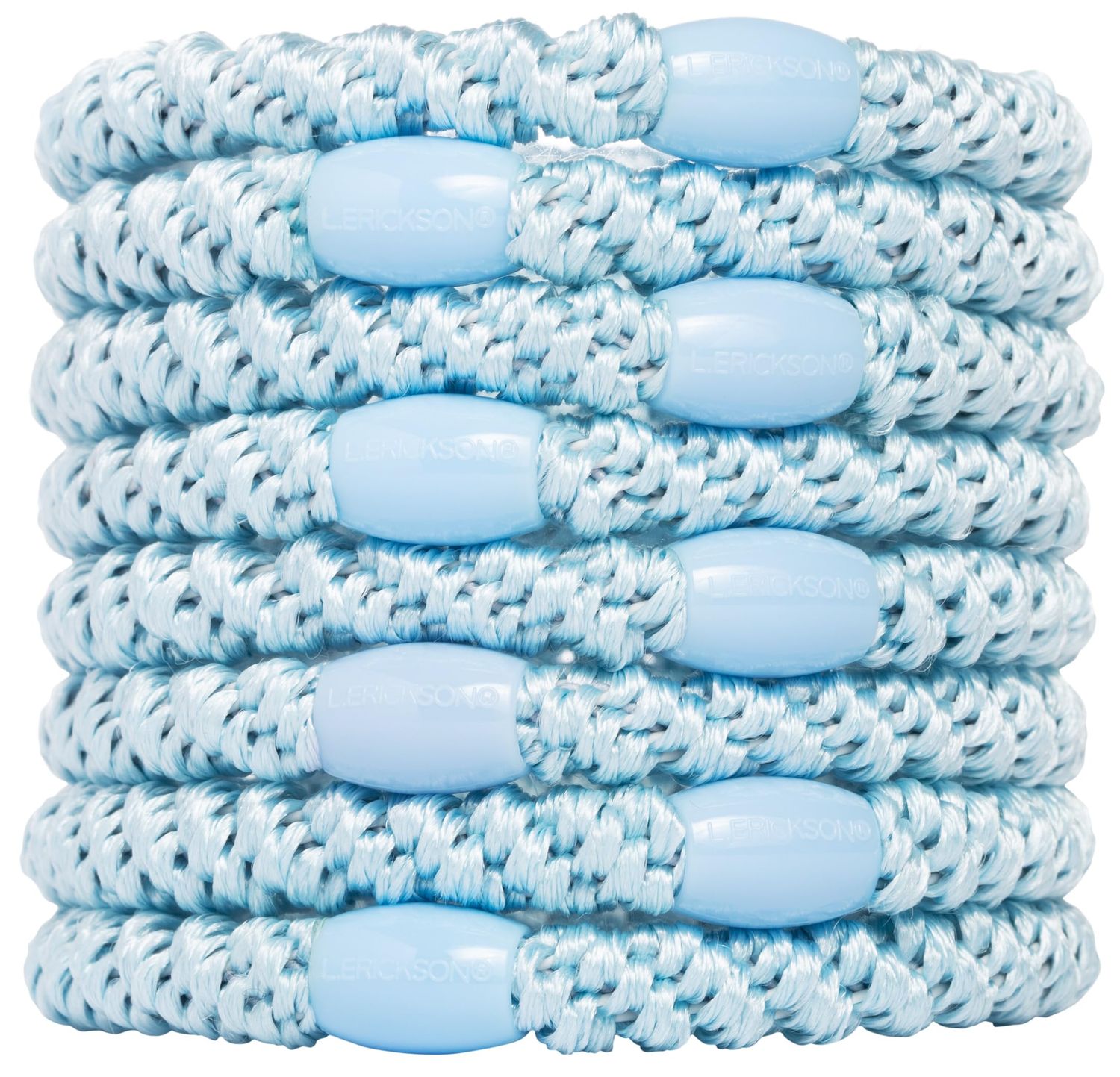 L. Erickson Grab &amp; Go Pony - Cloud Light Blue - 8 Pack Ponytail Holder Hair Ties