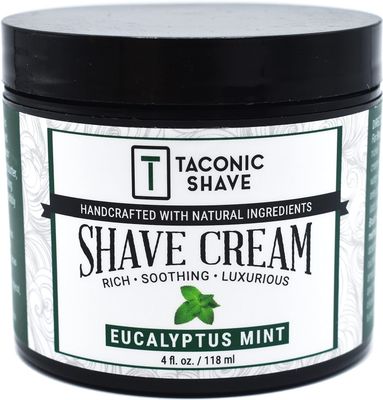 Taconic Shave, All Natural Shave Cream - Highly-Concentrated, Shaving Cream for Men and Women - 4 oz. Moisturizing Shaving Cream Tub with Skin Soothing Ingredients - Cooling Eucalyptus &amp; Mint