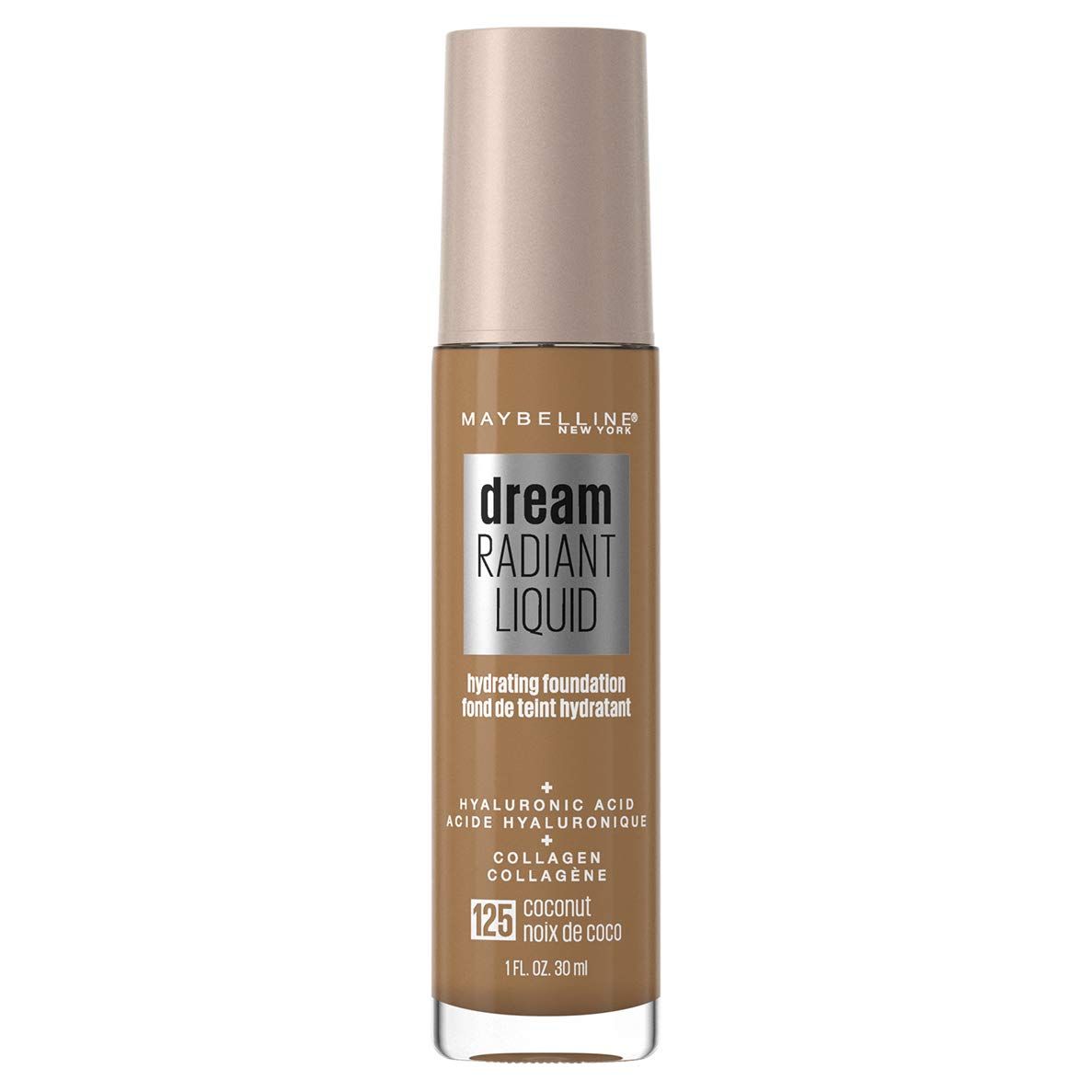 Maybelline Dream Radiant Liquid Medium Coverage Hydrating Makeup, Lightweight Liquid Foundation, Coconut, 1 Count