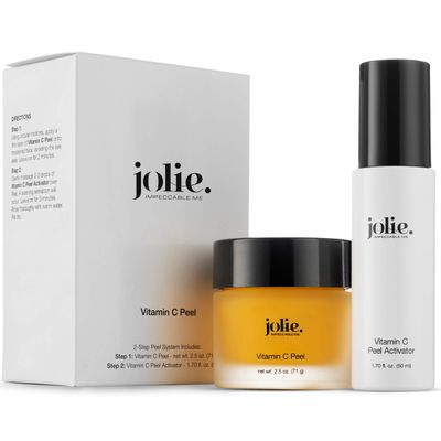 Jolie Professional Vitamin C Peel - Gentle Face Brightening &amp; Illumitating Peeling Treatment System - 2 Step Kit