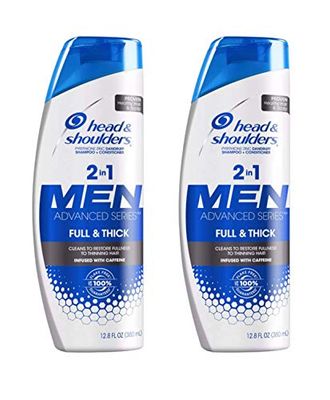 Head &amp; Shoulders For Men - Full &amp; Thick - 2 in 1 Dandruff Shampoo + Conditioner - Net Wt. 12.8 FL OZ (380 mL) Per Bottle - Pack of 2 Bottles