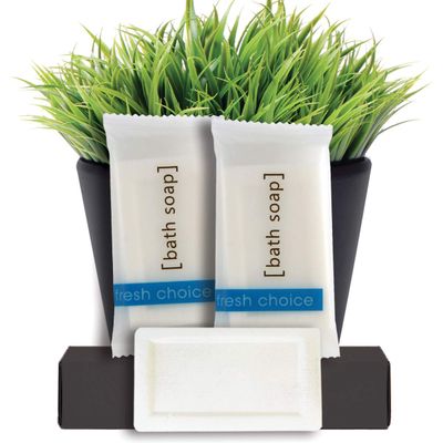 Fresh Choice Bulk Hotel Soap, Individually Wrapped Bar Soaps, Mini Trial Size Toiletries, Bath Body Hand Soap for Vacation Rentals and Motel Guest Bathroom, 0.85 oz, Pack of 50