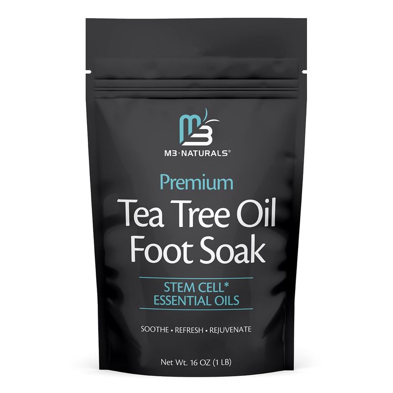 Tea Tree Oil Foot Soak and Epsom Salts for soaking | Foot Spa and Remedy for Athletes Foot, Stinky Feet, and Foot Soak for Dry Cracked Feet | Detox Foot Soak and Tea Tree Oil for Healthy Toenails 16oz