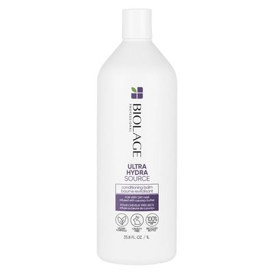 Biolage Ultra Hydra Source Conditioning Balm | Deep Hydrating Conditioner | Renews Hair&#39;s Moisture | For Very Dry Hair | Silicone-Free | Vegan | Salon Conditioner | 33.8 Fl. Oz