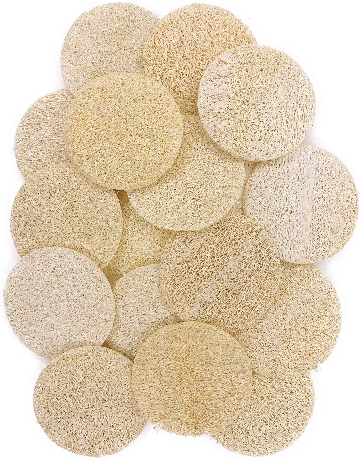 18 pcs/Set Natural Exfoliating Face Pad Loofah Sponge Facial Brush - Makeup Remover - Shower Scrubber - Remove Dead Skin - Body Bath Spa for Men &amp; Women - Renewable Resource - Pack of 18