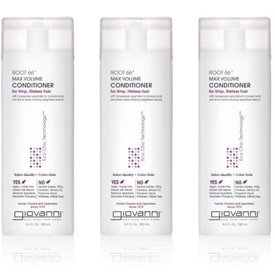 GIOVANNI 2chic Root 66 Max Volume Conditioner - For Fine Hair, Helps Strengthen &amp; Protect Fine, Lifeless Hair, Volumizing Conditioner, Infused with Natural Botanical Ingredients - 8.5 oz (3 Pack)