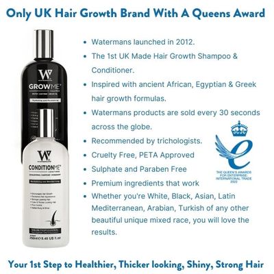 Hair Growth Shampoo &amp; Conditioner set by Watermans - Boost your Growth, Suffering with Hair Problems Try this Award winning combo. Great for female and male hair loss problem.