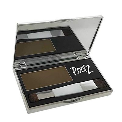 Rootz Light Brown Grey Root Touch Up Temporary Concealing Powder with Unique Dual Action Brush - Instantly Cover Grey Roots, Shape &amp; Thicken Eyebrows - Smudge Proof, Waterproof &amp; Wax Free