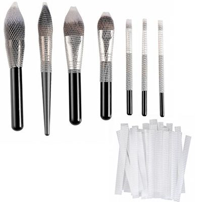 CLOTHOBEAUTY 40 pcs Makeup Brushes Pen Guard Protector Set Reusable Expandable Mesh Cover(Not include Brushes)