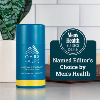 Oars + Alps Aluminum Free Deodorant for Men and Women, Dermatologist Tested and Made with Clean Ingredients, Vegan, Travel Size, California Coast, 1 Pack, 2.6 Oz