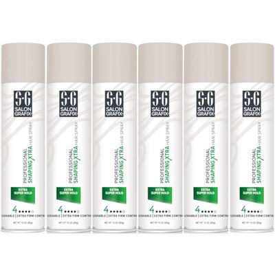 Salon Grafix Profession Shaping Hairspray, Extra Super Hold 4, 10 Oz (Pack of 6)