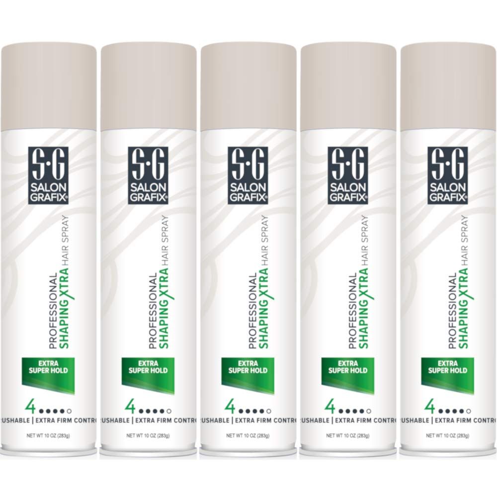 Salon Grafix Professional Shaping Xtra Hair Spray, 10 Ounces each (Value Pack of 5)