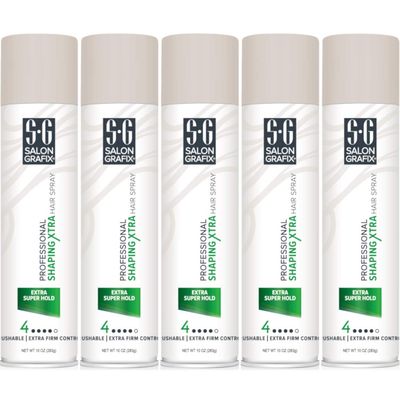 Salon Grafix Professional Shaping Xtra Hair Spray, 10 Ounces each (Value Pack of 5)