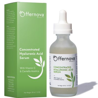 Concentrated Hyaluronic Acid Serum with Vitamin C &amp; Centella Asiatica - Pure Organic Vegan Ingredients - Suero Concentrado de Acido Hialuronico