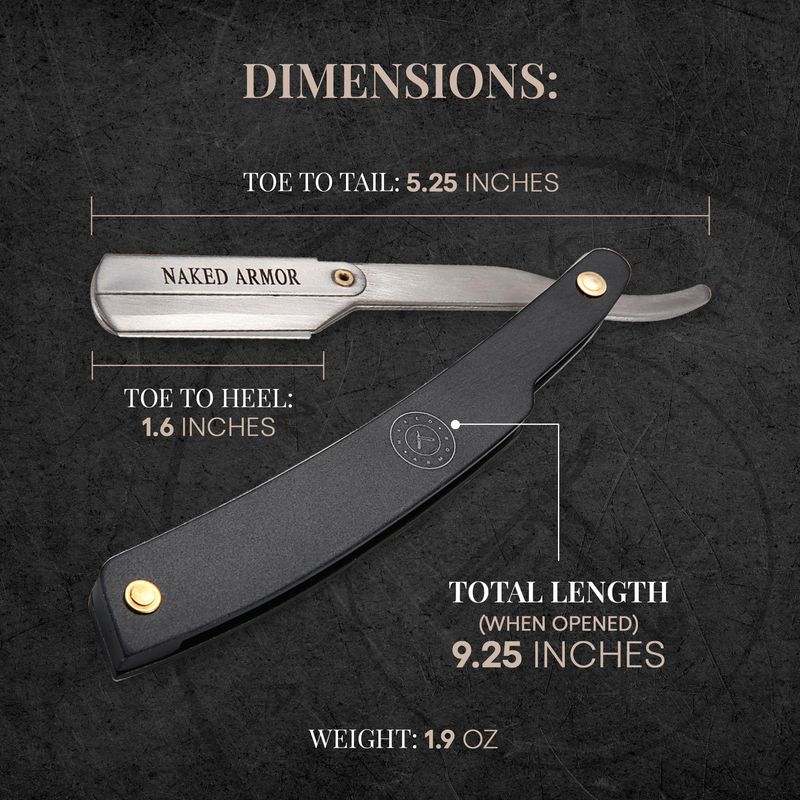Best Shavette Straight Razor - Replaceable Blade Straight Razor, Metal Handle Shavette, No Stropping &amp; Honing Needed, Great Starter Blade, Hygienic, Close Shave, Leather Case (Black)
