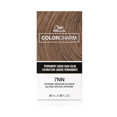 COLORCHARM Permanent Liquid Hair Color for Gray Coverage| 7NN Intense Med Blonde | 1.4 Fl Oz