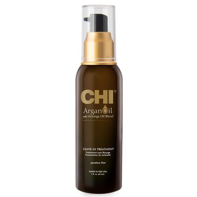 CHI Argan Oil Leave In Treatment, Argan Plus Moringa Oil, Lightweight Formula To Moisturize Dull &amp; Damaged Hair, Sulfate &amp; Paraben-Free, 3 Oz