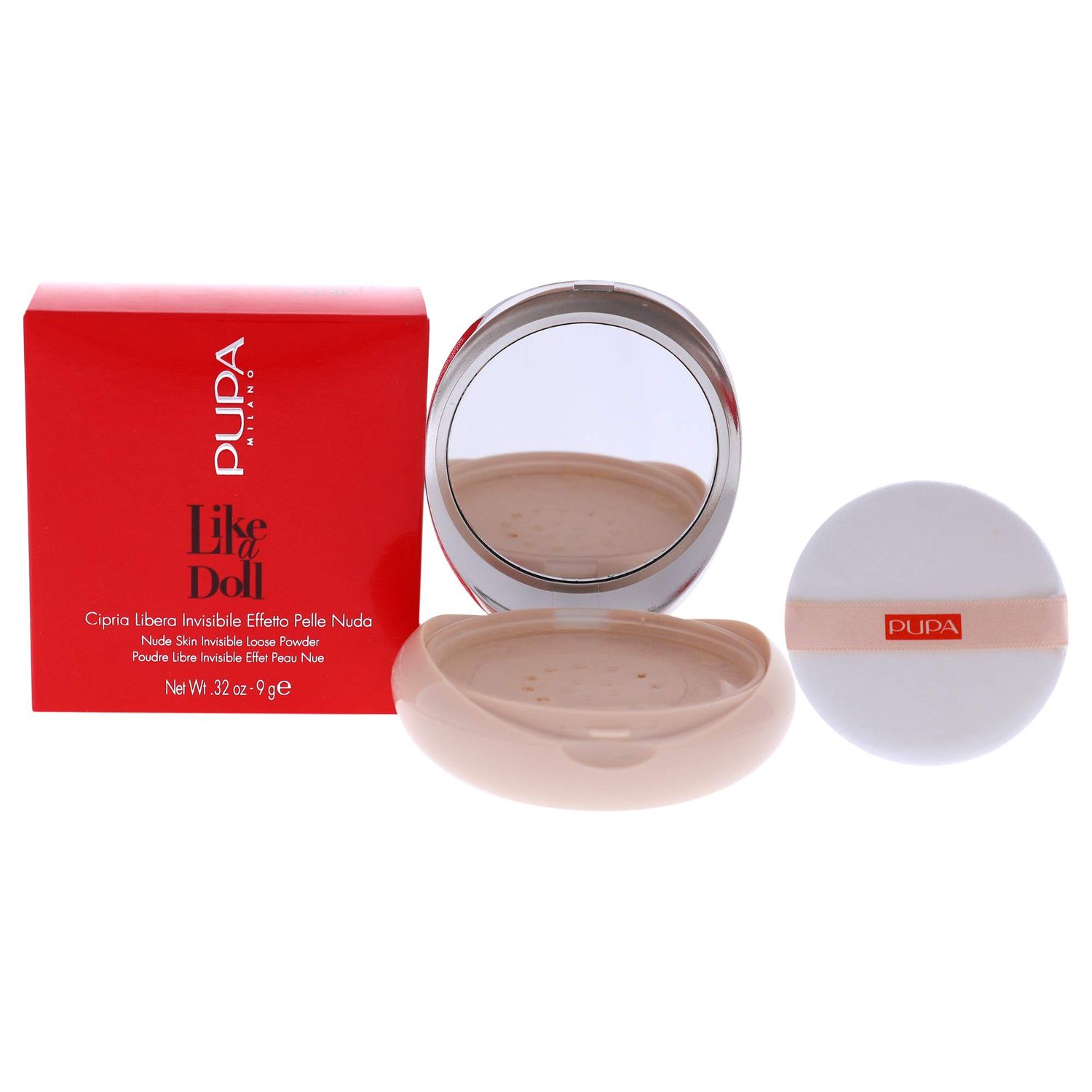 PUPA Milano Like A Doll Loose Powder 003 Natural Beige - Soft Powder for Smooth, PHOTOREADY Complexion - Enriched with Hydrating Cottonseed Extract - Blurs FIne Lines and Uneven Texture - 0.32 oz