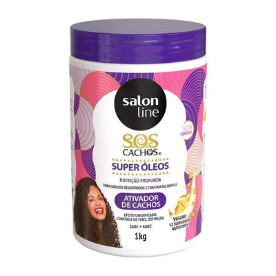 Salon Line - Linha SOS Cachos (Super Oleos) - Ativador de Cachos 1 Kg - (SOS Curls (Super Oils) - Curl Activator Net 35.27 Oz)