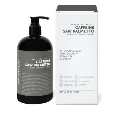 Sent From Earth Caffeine &amp; Saw Palmetto Ketoconazole Biotin dandruff Treatment: Antifungal for Psoriasis, Folliculitis, Dermatitis, Dry Itchy Scalp Vegan Advanced Natural Formula Peppermint Shampoo