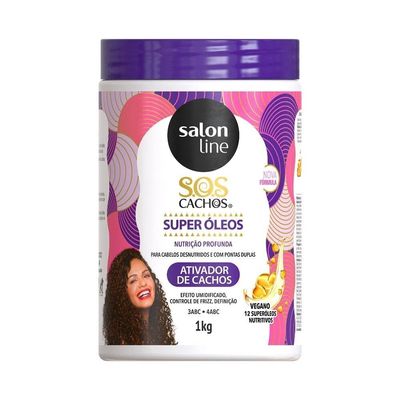 Salon Line - Linha SOS Cachos (Super Oleos) - Ativador de Cachos 1 Kg - (SOS Curls (Super Oils) - Curl Activator Net 35.27 Oz)