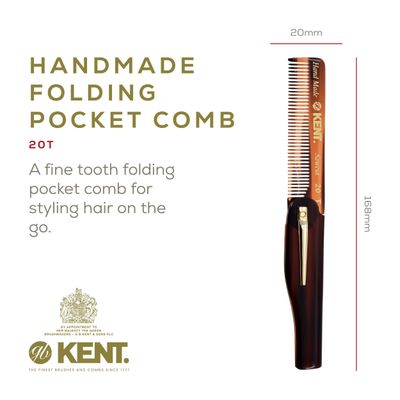 Kent Combs for Men Beard Comb Set, Folding Comb Beard Kit for Men for Travel and Home Care, Mustache Comb for Men, Mini Comb Beard Combs for Mens Grooming, Handmade Mens Beard Grooming Set