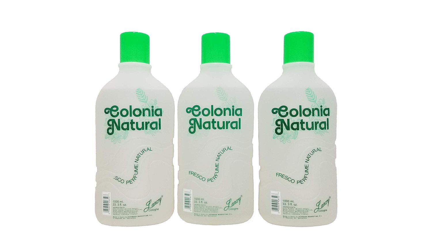 Lancry Colonia Natural Cologne 33.3oz / 1000ml (Pack of 3)