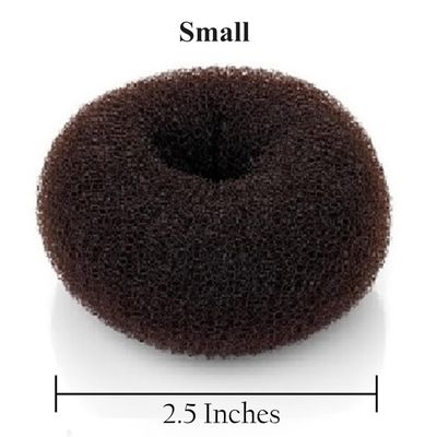 Beaute Galleria Hair Donut Bun Maker Ring Style Mesh Chignon Ballet Sock Bun (Small, Brown)
