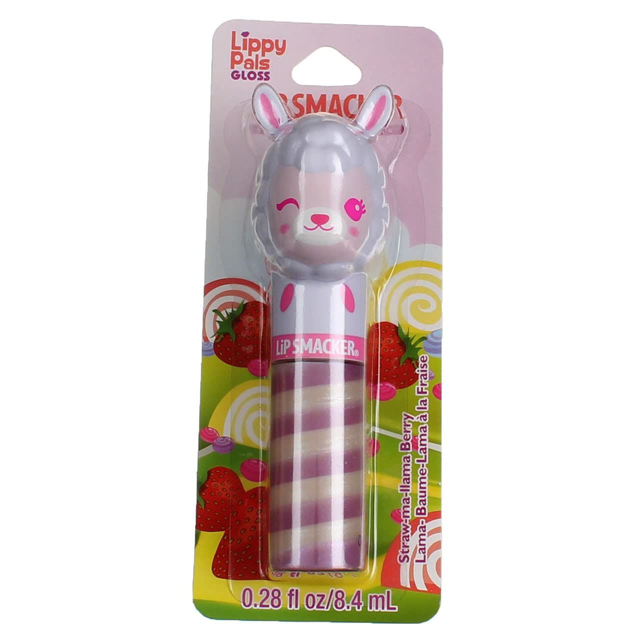 Lip Smacker Lippy Pals Swirls Llama, Flavored Moisturizing &amp; Smoothing Soft Shine Lip Balm, Hydrating &amp; Protecting Fun Tasty Glossy Finish, Cruelty-Free &amp; Vegan - Straw-Ma-Llama Berry