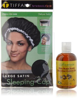 Fountain Real Black Black Jamaican Castor Oil 4 Ounces With Satin Bonnet