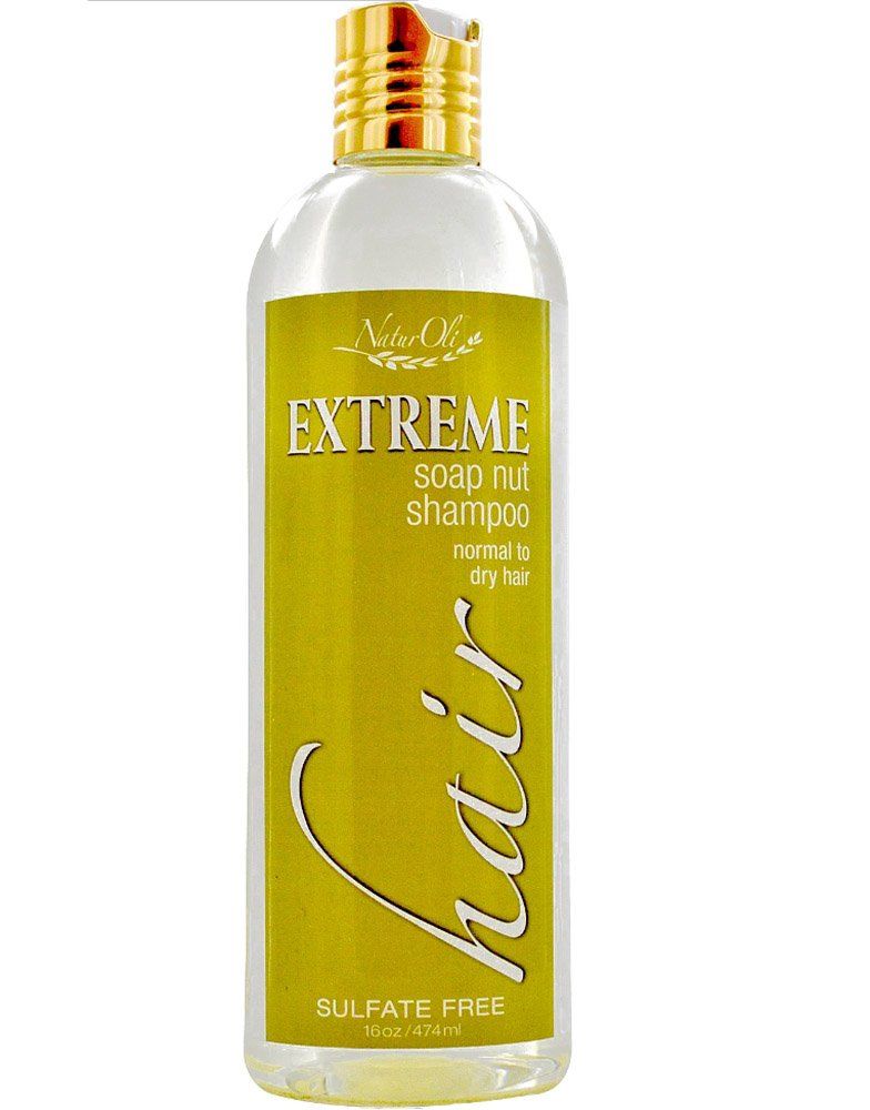 NaturOli Soap Berry Shampoo - Normal to Dry 16oz - All Natural Hair Care Sulfate Free - Made with Soap Berries - Gluten Free - Vegan