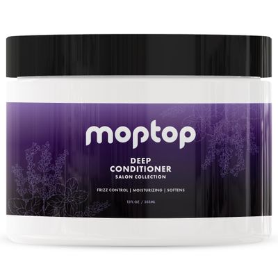 MopTop Salon Deep Conditioner, Hair Mask For All Hair Types, Hair Repair Cream, Intense Hydration For Dry, Damaged &amp; Frizzy Curls, Paraben Free &amp; Silicone Free