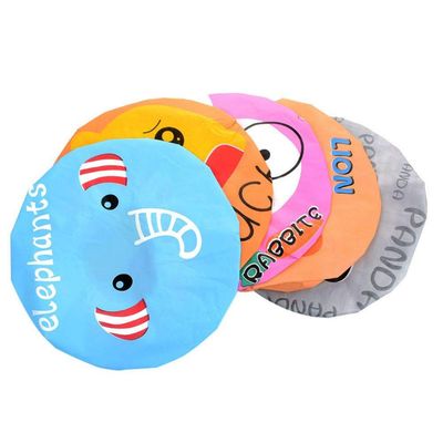 Aysekone 5 Pieces Cartoon Animals Waterproof Elastic PEVA Shower Caps Bath Caps Bathing Bathroom Hats Bathroom Accessories for Women and Girls