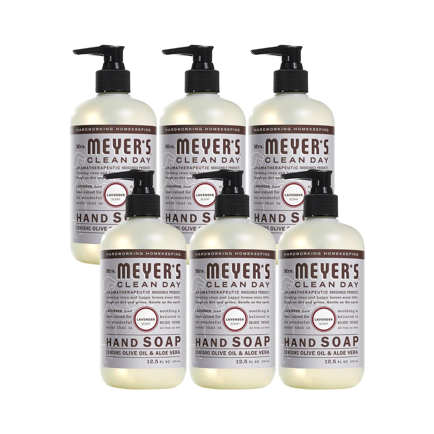 Meyers Lavender Liquid Hand Soap, 12.5 Oz, (Pack of 6)