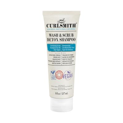 CURLSMITH - Wash &amp; Scrub Detox Shampoo - Vegan Exfoliating Clarifying Shampoo for any Hair Type, Healthy Scalp (8 fl oz)